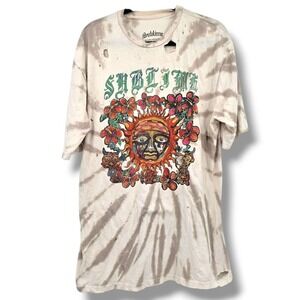 Sublime Tie Dye‎ T-Shirt Men's XL Short Sleeve Band Graphic Distressed Boho